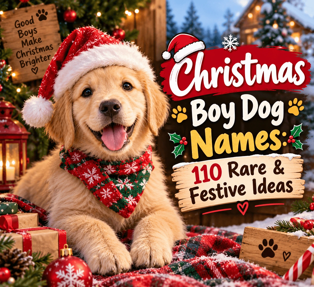 Christmas Boy Dog